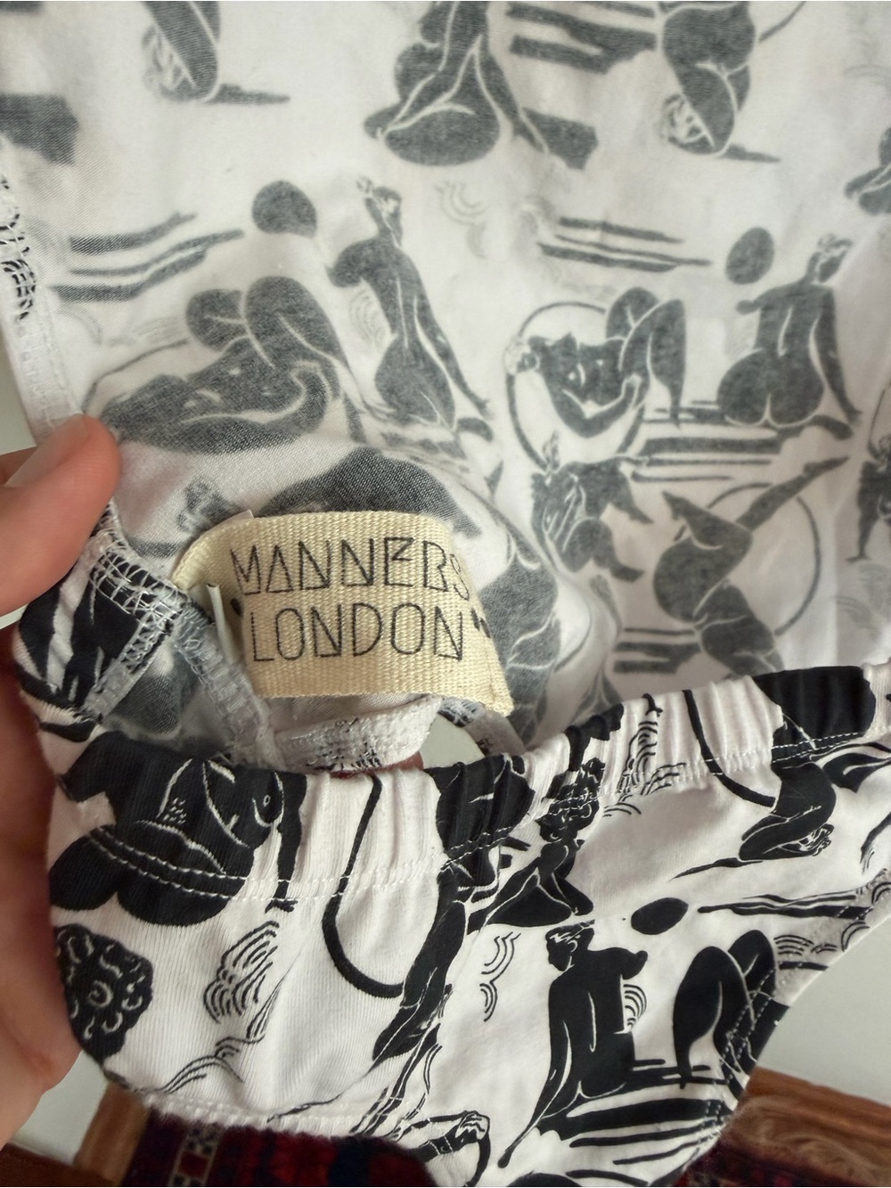 Manners Ldn Black & White Open Back Bodysuit - Picture 3 of 4